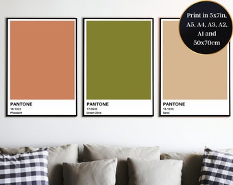 Mix and Match any 3 Pantone Prints. Print at Home Wall Art - Aspirational Decor for a Touch of Sophistication