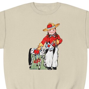 Vintage Cowgirl Poetry Designs Logo Crewneck Sweatshirt: Western Chic Style