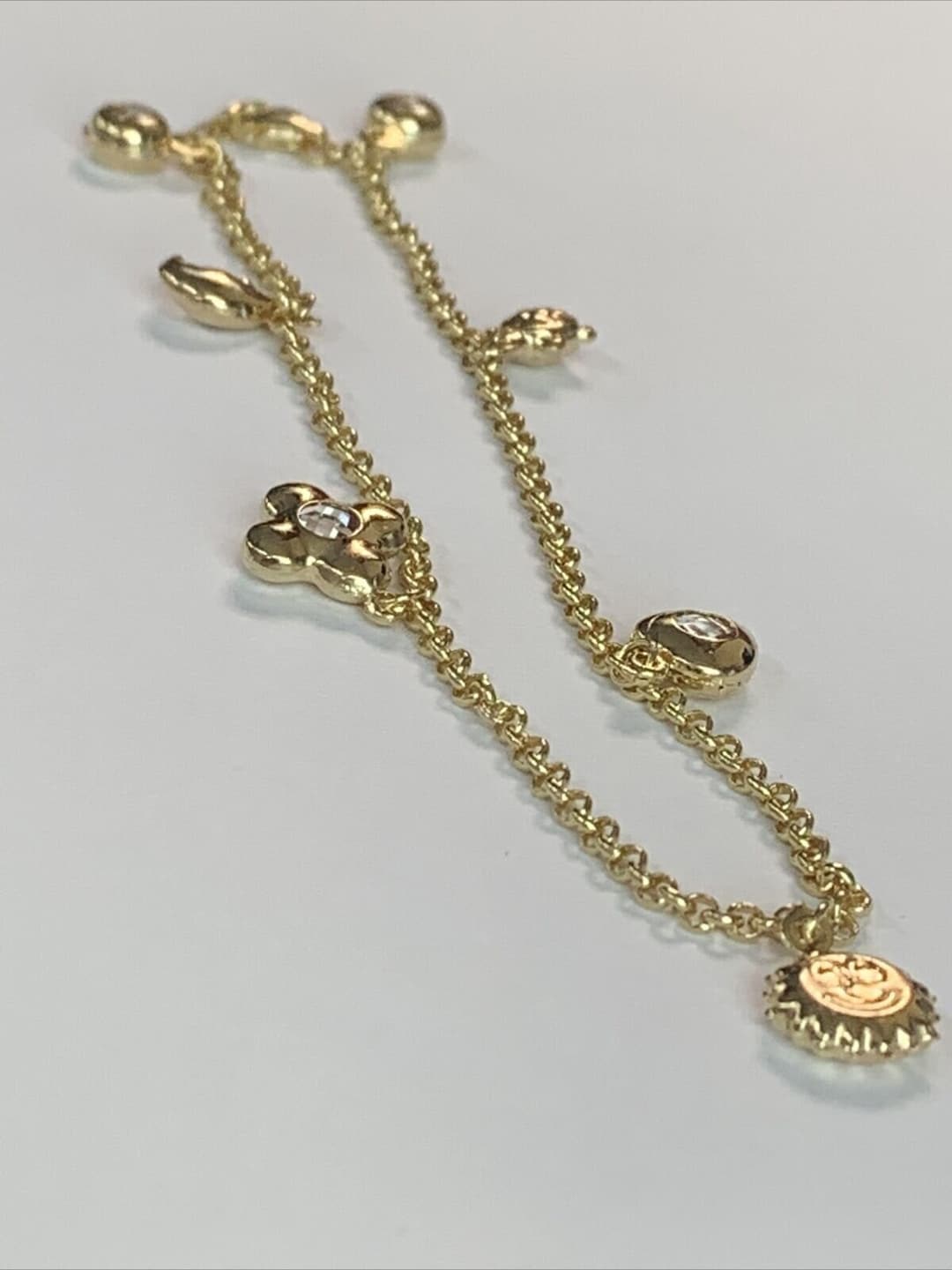 10k Fine Yellow Gold Ankle Bracelet Charm Etsy