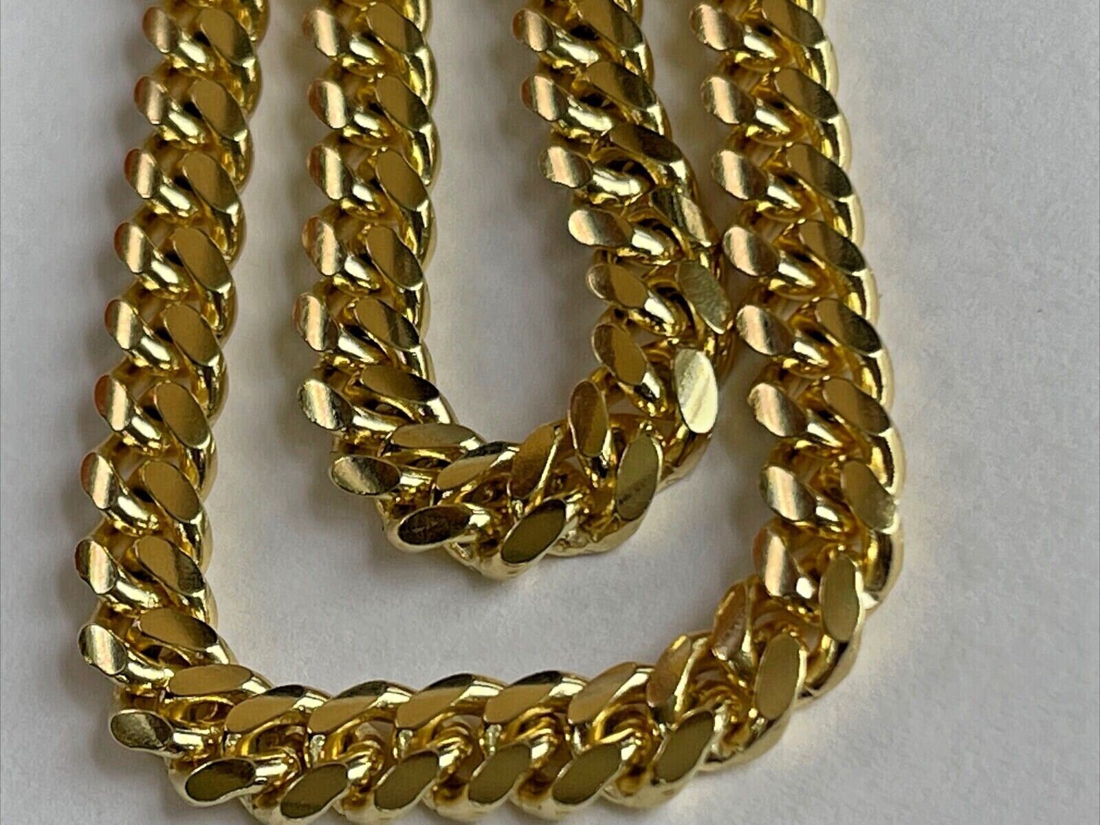14K Real Gold Cuban Link Chain - 1.9mm 2.15mm 2.9mm 3.8mm 4.75mm Diamond Cut Concave Cuban Curb Chain Pendant Necklace for Men - Dainty Gold