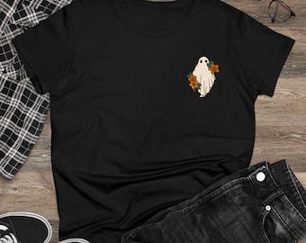 Cute Floral Ghost Tee - T-shirt fantasma, carina maglietta di Halloween, t-shirt Fantasma carino