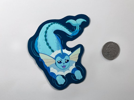 シャワーズ | ポケモンをモチーフにしたビニール製ステッカー - Etsy 日本