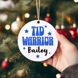 Type 1 Diabetes Ornament, Gift for Diabetic, Personalized Christmas Ornament, Custom Name Ornament Personalized, Diabetes Gift Christmas