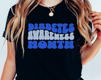 Diabetes Shirt, Diabetes Awareness Month Shirt, blaues Band, Typ 1 Diabetes Awareness, Geschenk für Diabetiker, Diabetes Geschenk, Diabetes T Shirt