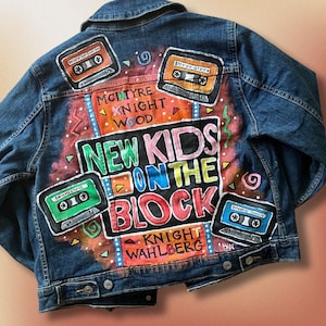 New Kids On The Block Painted Jacket • Custom Made • Wearable Art • Jacket Included • 90s Boy Band • Concert Outfit • Boyband Fan • NKOTB