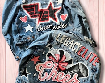 Painted Cheer Mom Jacket Custom Team Design Mothers Day Gift Game Day Outfit Ideas