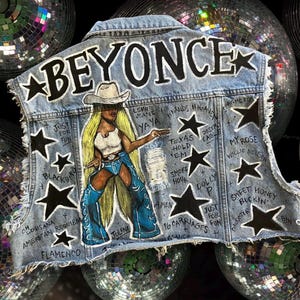 Kamizelka inspirowana Beyoncé • Wyślij dżinsy • Strój kowboja Cartera na trasę koncertową • Kurtka koncertowa • Moda country • Styl kowbojki • Miłośniczka muzyki country