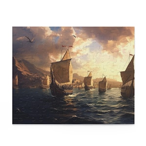 Puzzle - Ancient Warships - 120, 252, 500-Piece - Nautical Jigsaw, Maritime Game, Oceanic Puzzle, Historical Ships, Naval Warfare