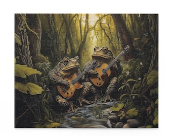 Puzzle, Jammin&#39; Toads, Fun Family Activity Gift, Jigsaw Game, Stress Relief, Entertainment, Mindfulness, Birthday Present, Challenge