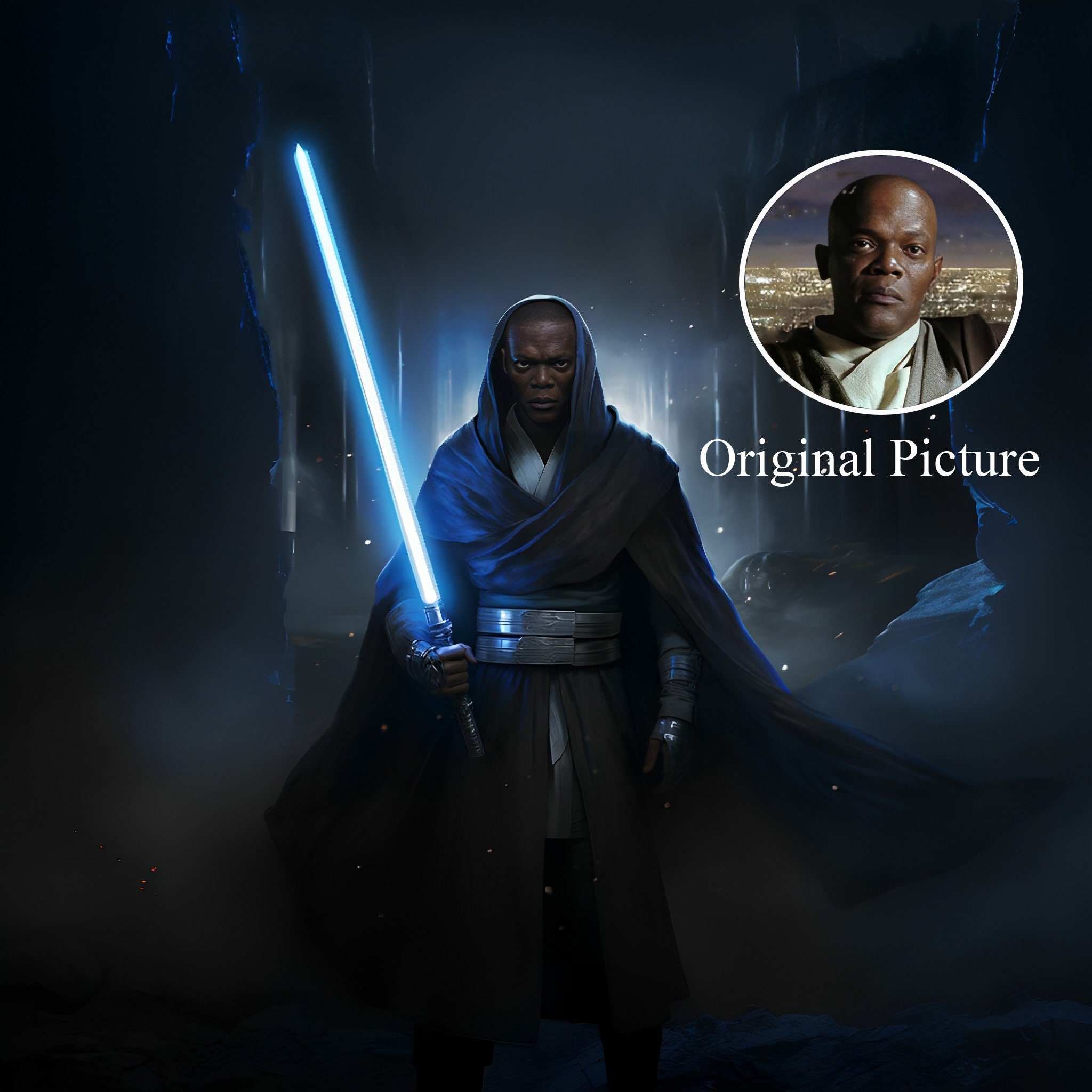Premium Canvas Custom Personalized Star Wars Jedi Portrait - Etsy