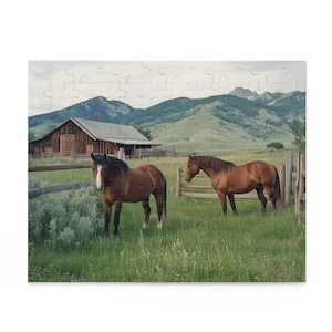Puzzle - Horses Design - Jigsaw Puzzle, Horse Lover Gift, Equestrian Puzzle, Animal Puzzle, Mindfulness Activity