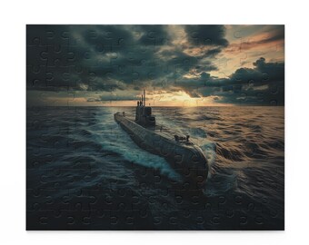 Submarine Puzzle, Underwater Jigsaw, Nautical Game, Oceanic Brain Teaser, Unique Gift for Puzzle Lovers, Sea Life Activity