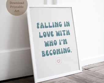 Retro Self-Discovery Printable, Self Love Club, Retro Art, Aesthetic Poster, Digital Download Print, Positivity Prints, Vintage Wall Art
