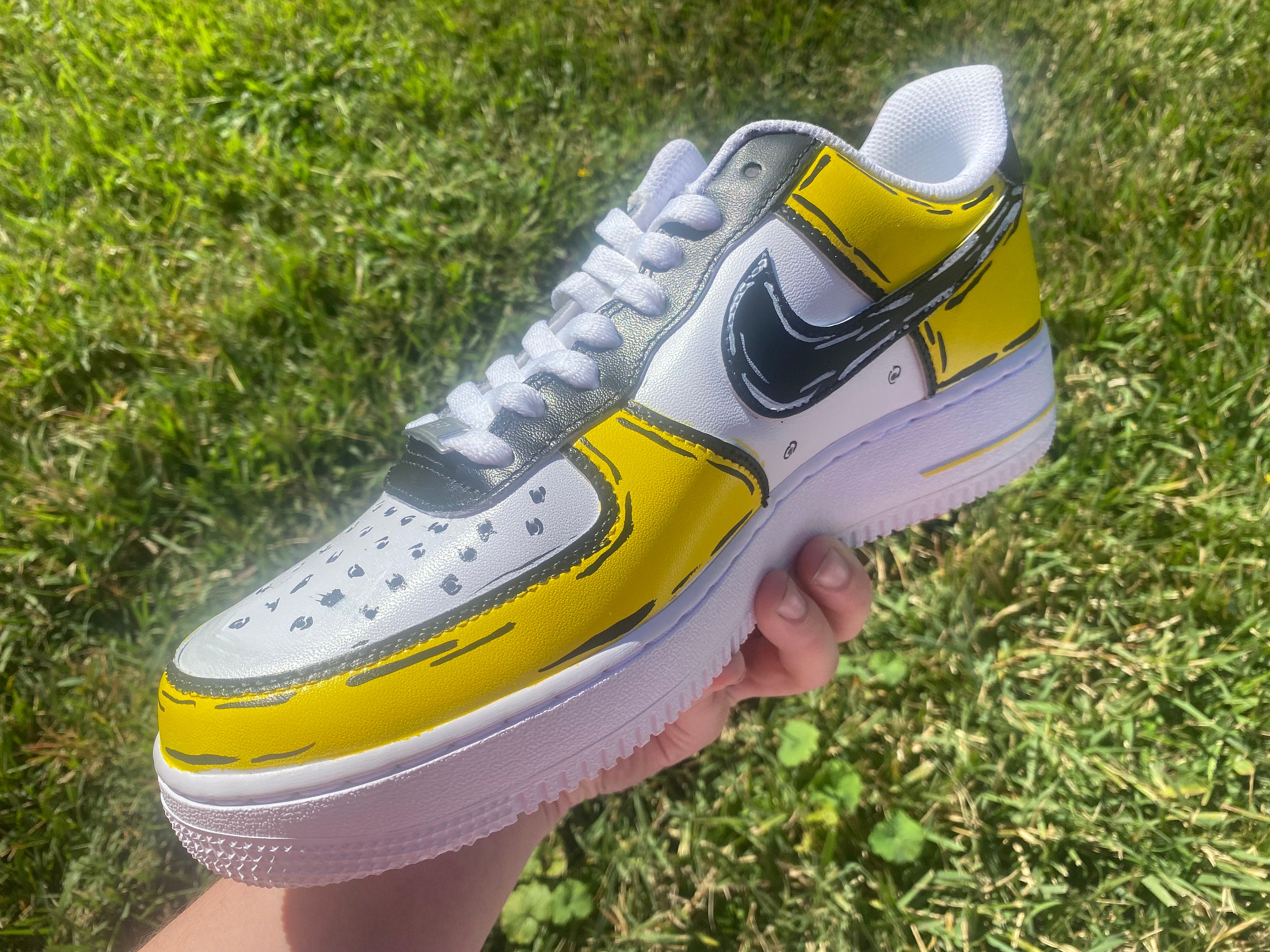 Cartoon Custom Painted Air Force Ones Unique Handpainted Sneakers Made ...