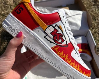 Kansas City Chiefs Custom Painted Air Force One's - Colors Customizable - Made to Order - Jersey Number