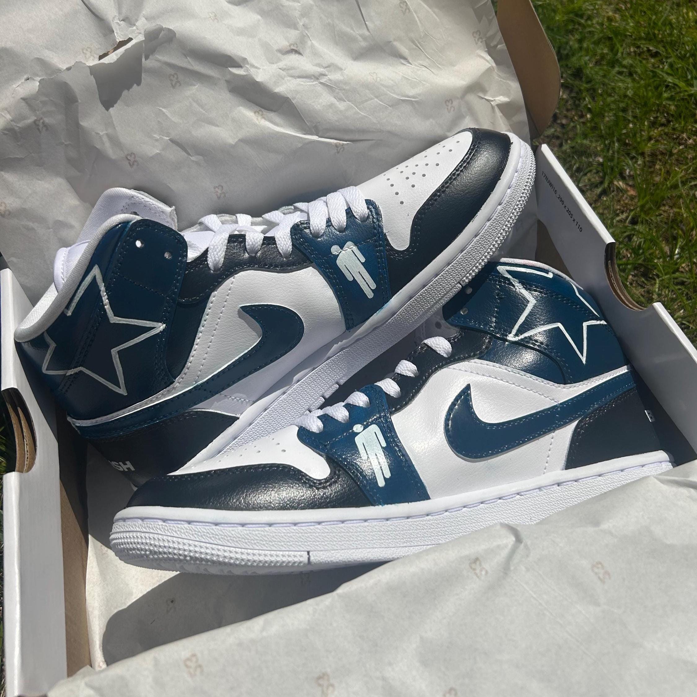 Billie Eilish Custom Painted Air Jordans - Concert Shoes - Made to