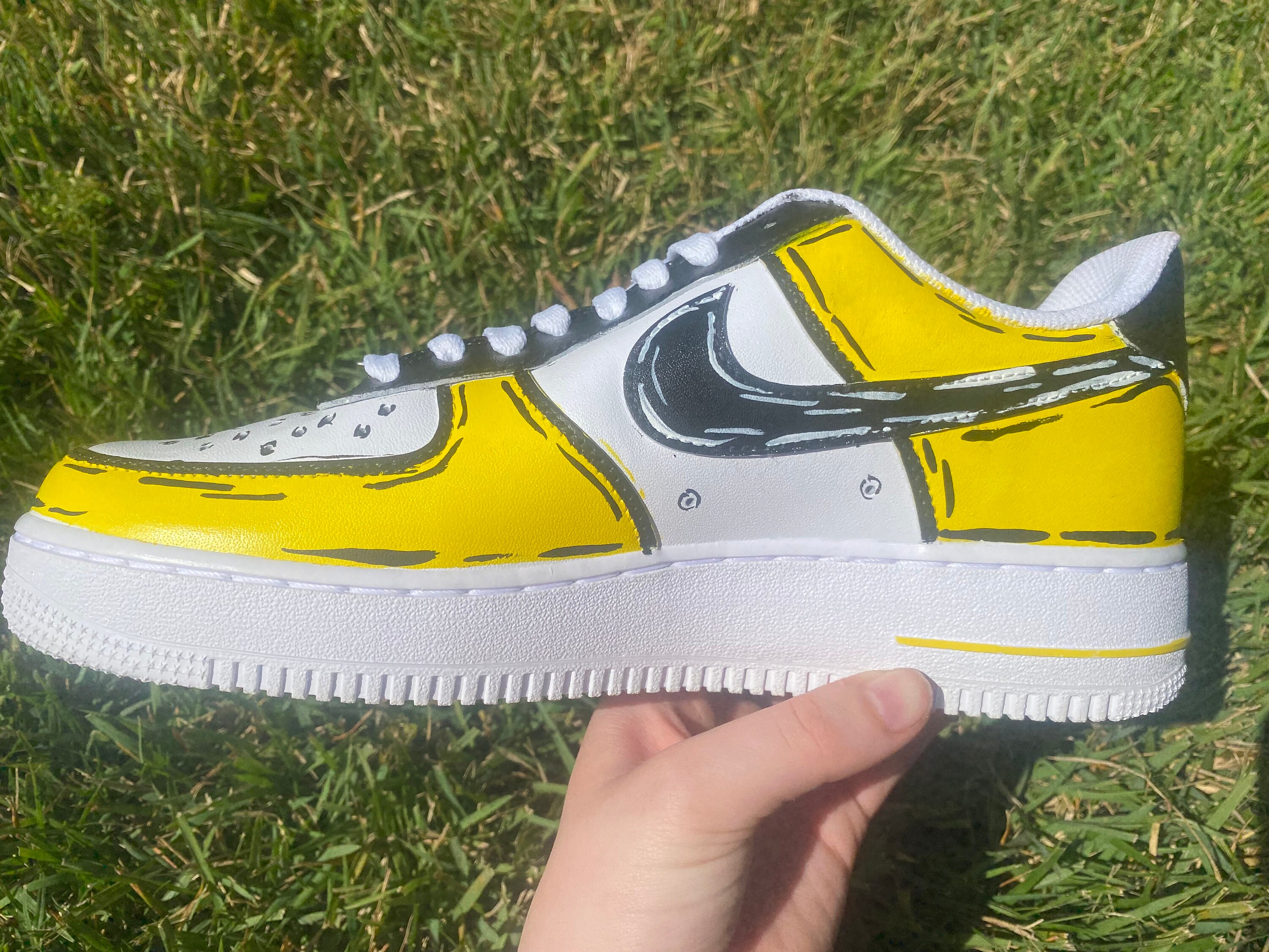 Cartoon Custom Painted Air Force Ones Unique Handpainted Sneakers Made ...