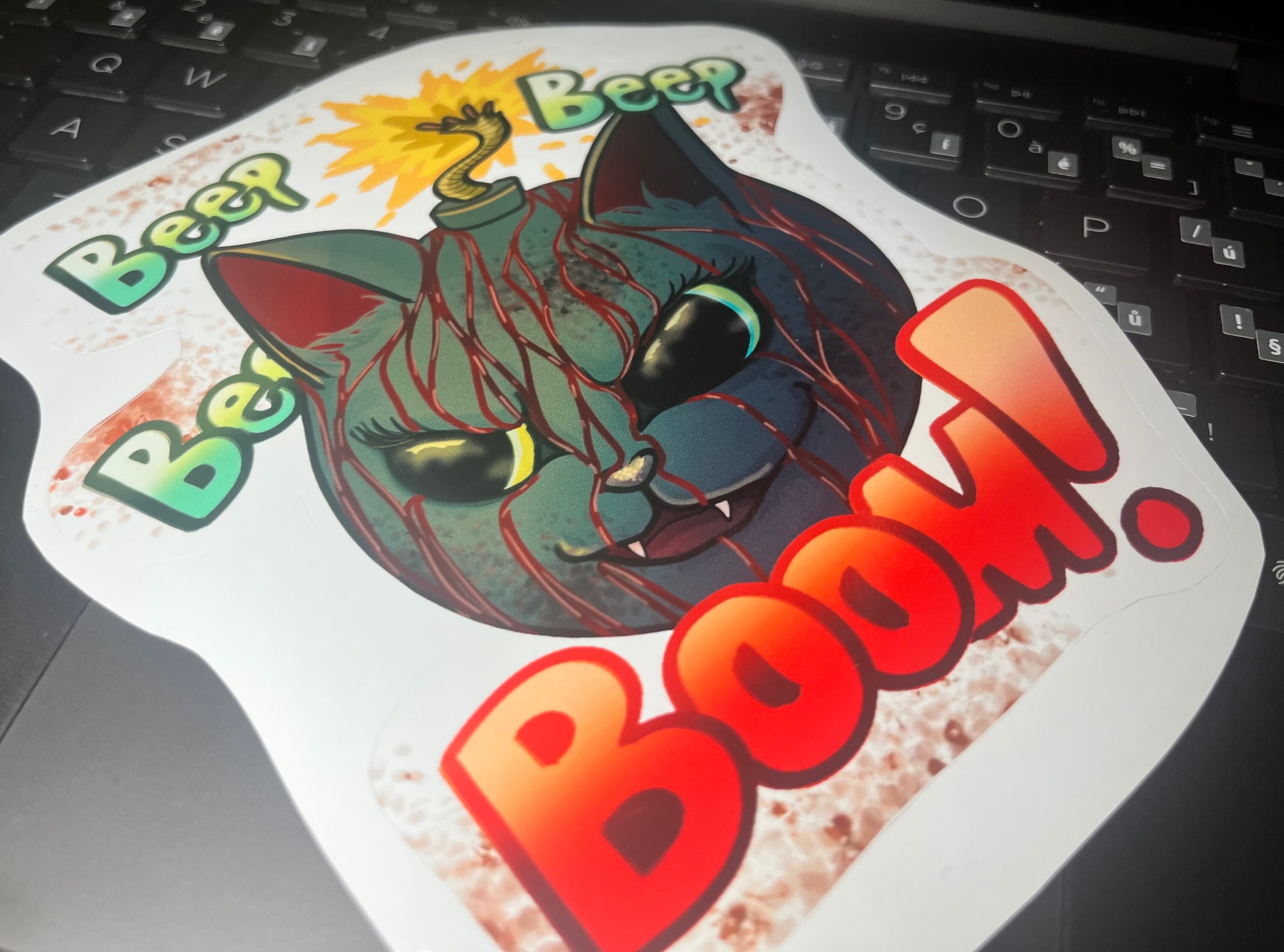 Originaly Designed Vinyl Stickers With Cute Catbomb - Etsy