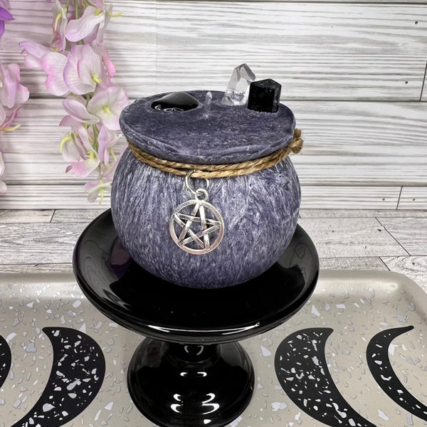 Black Crystal Cauldron Candle