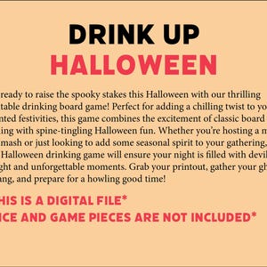 Halloween Drinking Game, Halloween Printable Board Game, Halloween Party Games, Halloween Games for Adults, Halloween Printable Activities