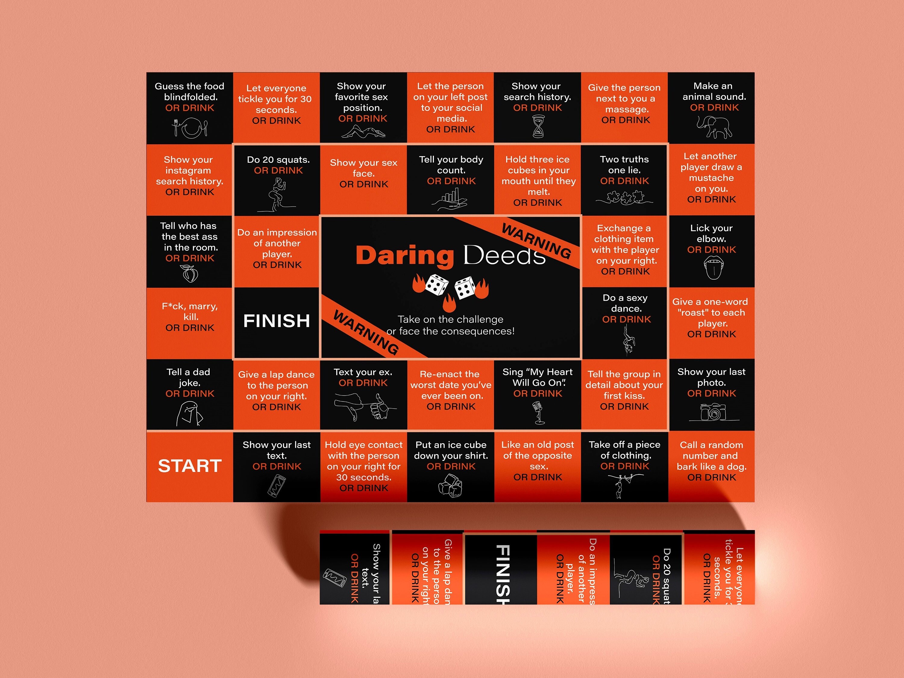Drinking Board Game, Printable Drinking Board Game, Black Out Drinking