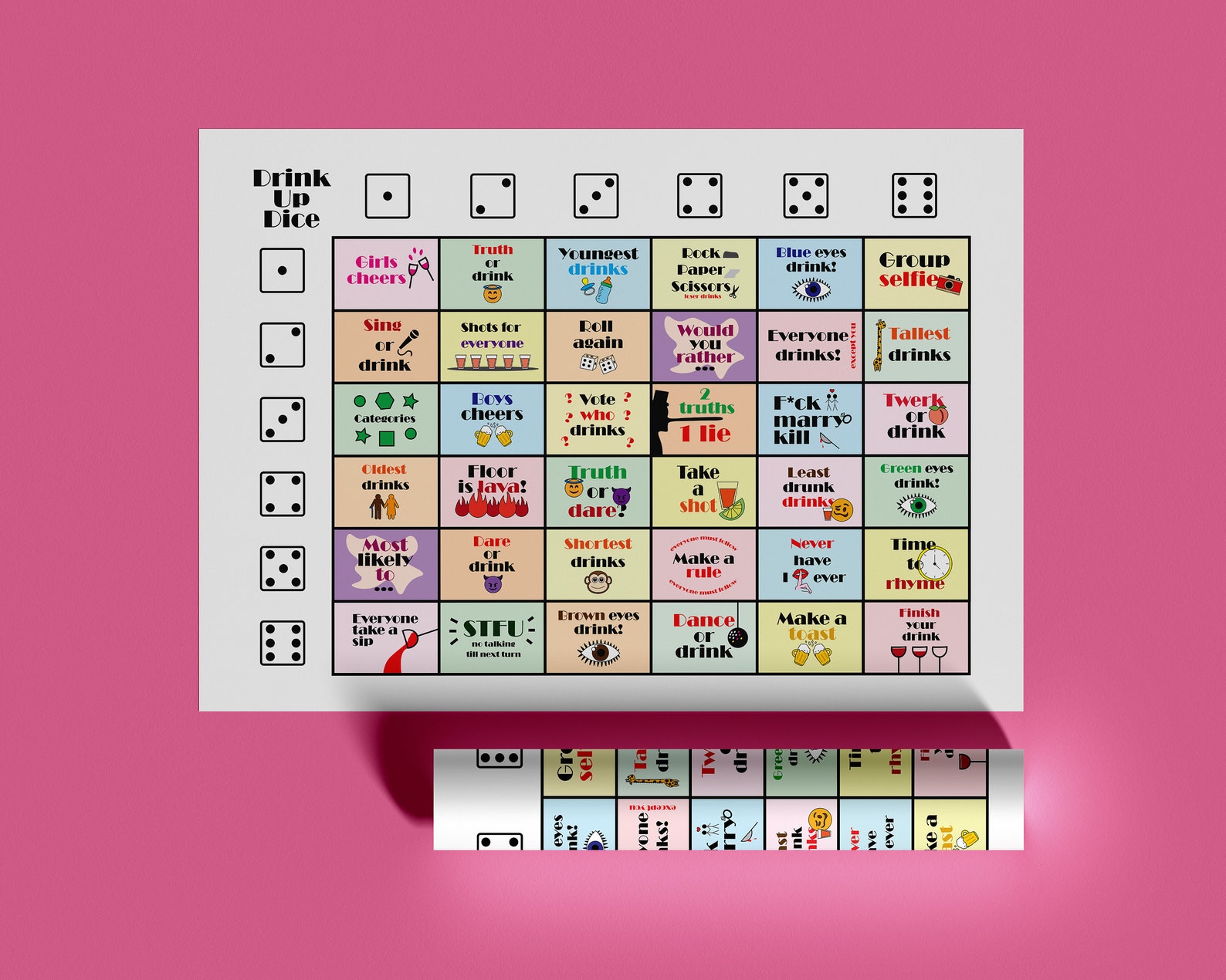Drinking Board Game, Printable Drinking Board Game, Black Out Drinking ...
