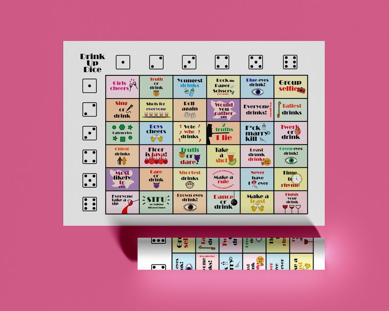 Drinking Board Game, Printable Drinking Board Game, Black Out Drinking ...