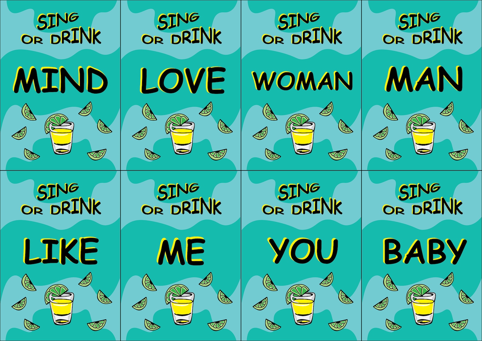 Drinking Card Game, Printable Party Game, Printable Drinking Game