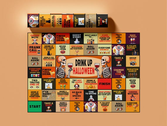 Halloween Drinking Game, Halloween Printable Board Game, Halloween Party Games, Halloween Games for Adults, Halloween Printable Activities