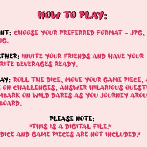 Drinking Board Game, Printable Drinking Board Game, Girls Night Drinking Game, Girls Drinking Game, Digital Drinking Game, Instant Download