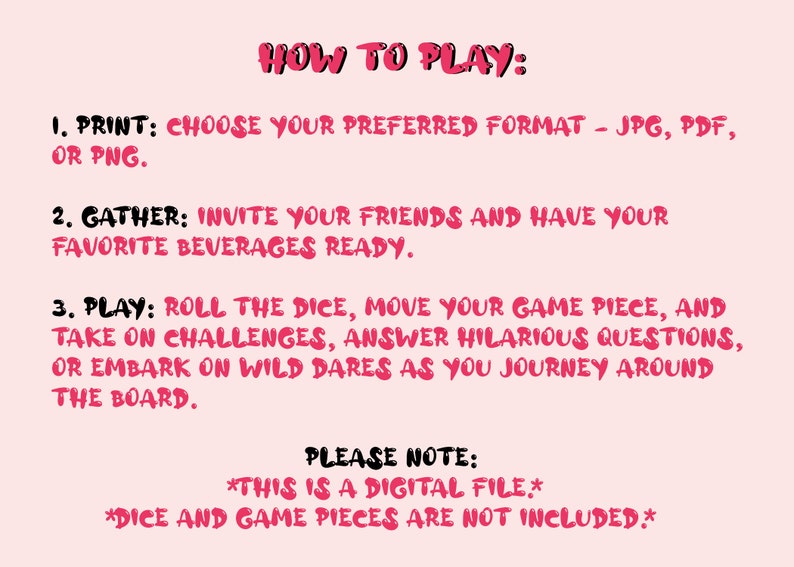 Drinking Board Game, Printable Drinking Board Game, Girls Night Drinking Game, Girls Drinking Game, Digital Drinking Game, Instant Download