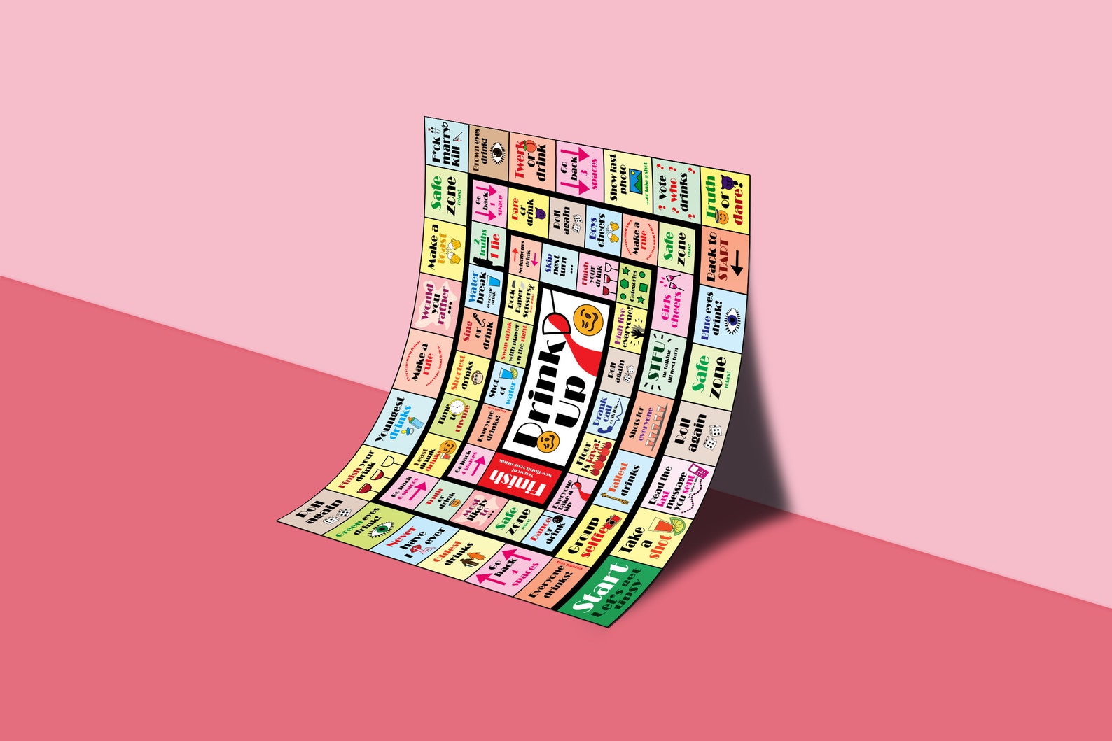 Drinking Board Game, Printable Drinking Board Game, Black Out Drinking