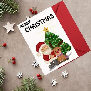 Illustration de Noël - dessin à la main - carte de Noël mixte