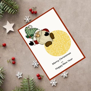Carte de vœux de Noël illustrée faite à la main