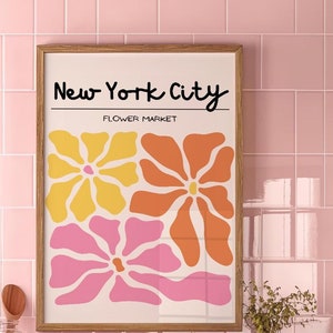 Flower Market Prints | New York City | NYC Art | NYC Flower Market Wall Art | Trendy Wall Art | Floral Prints and Posters | Flower Graphic