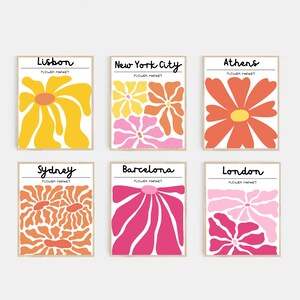 Flower Market Print Set of 6, Trendy Wall Art, Home Decor, Floral Wall Art, Botanical Wall Art, Printable Wall Art, Downloadable Art Prints