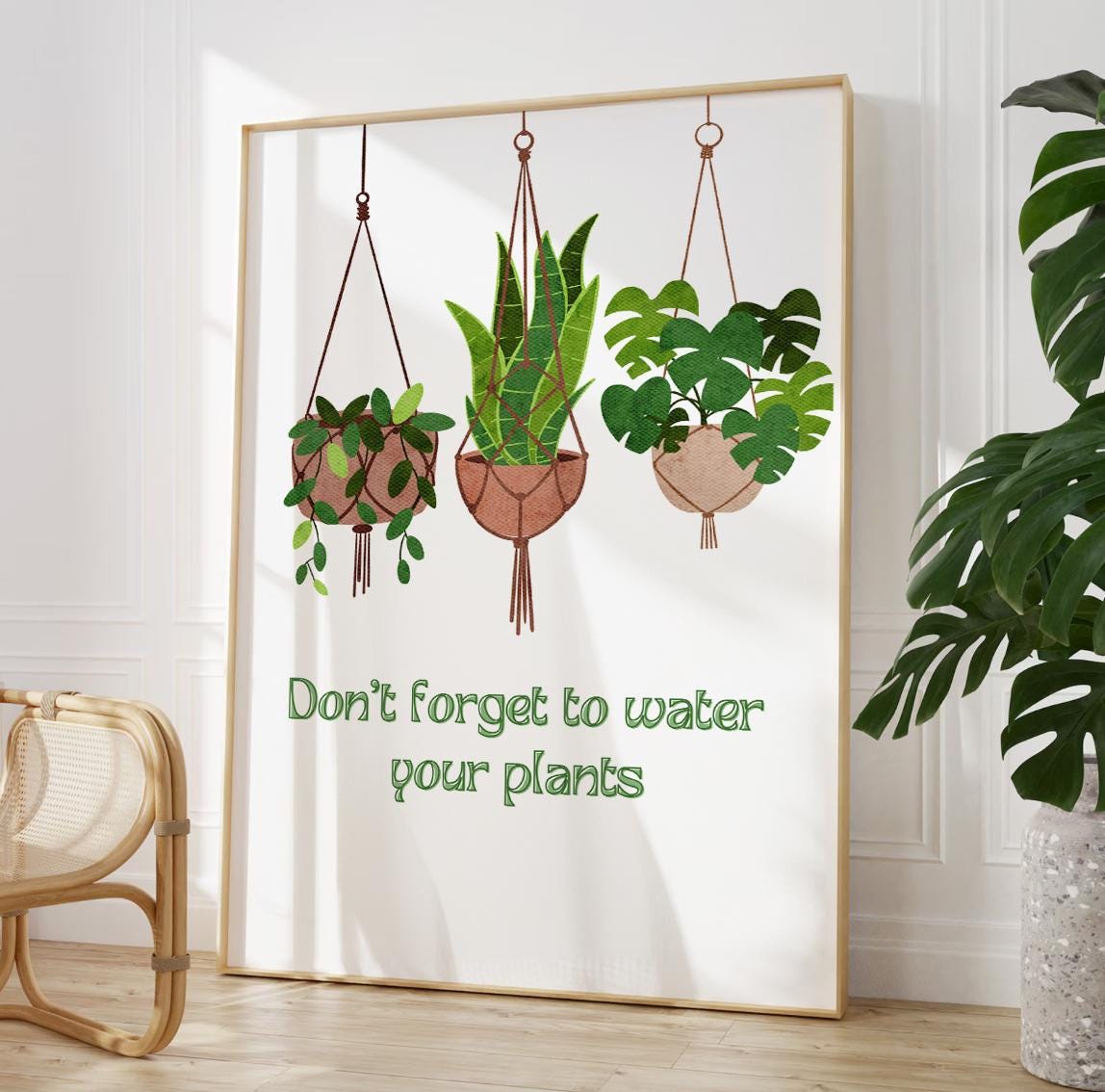 Don't Forget to Water Your Plants Poster, Gifts for Plant Lovers, Succulent  Cactus Wall Art, Trendy Prints, Boho Aesthetic Hanging Plants - Etsy