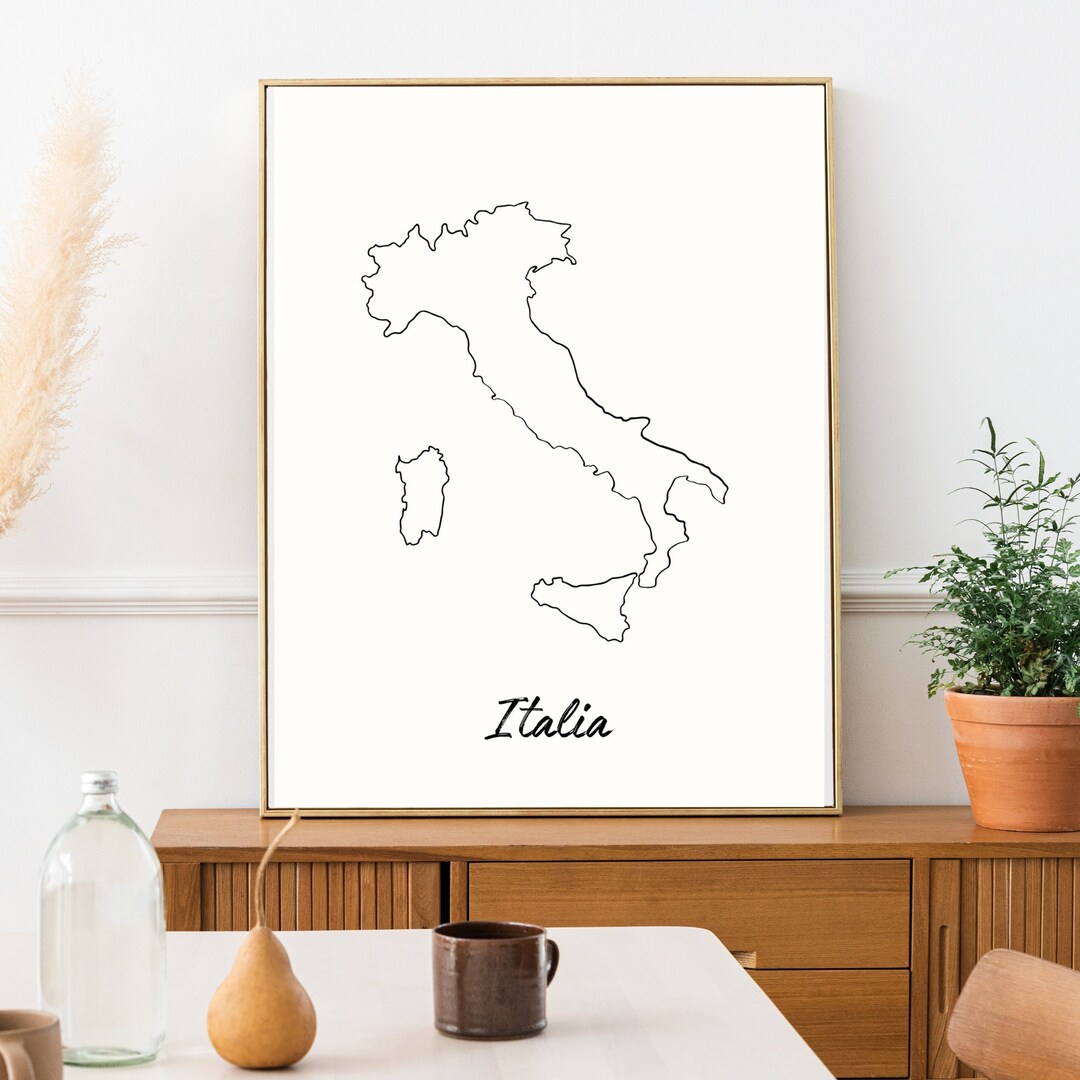 Italy Map Wall Art Kitchen Wall Art Posters and Prints Etsy