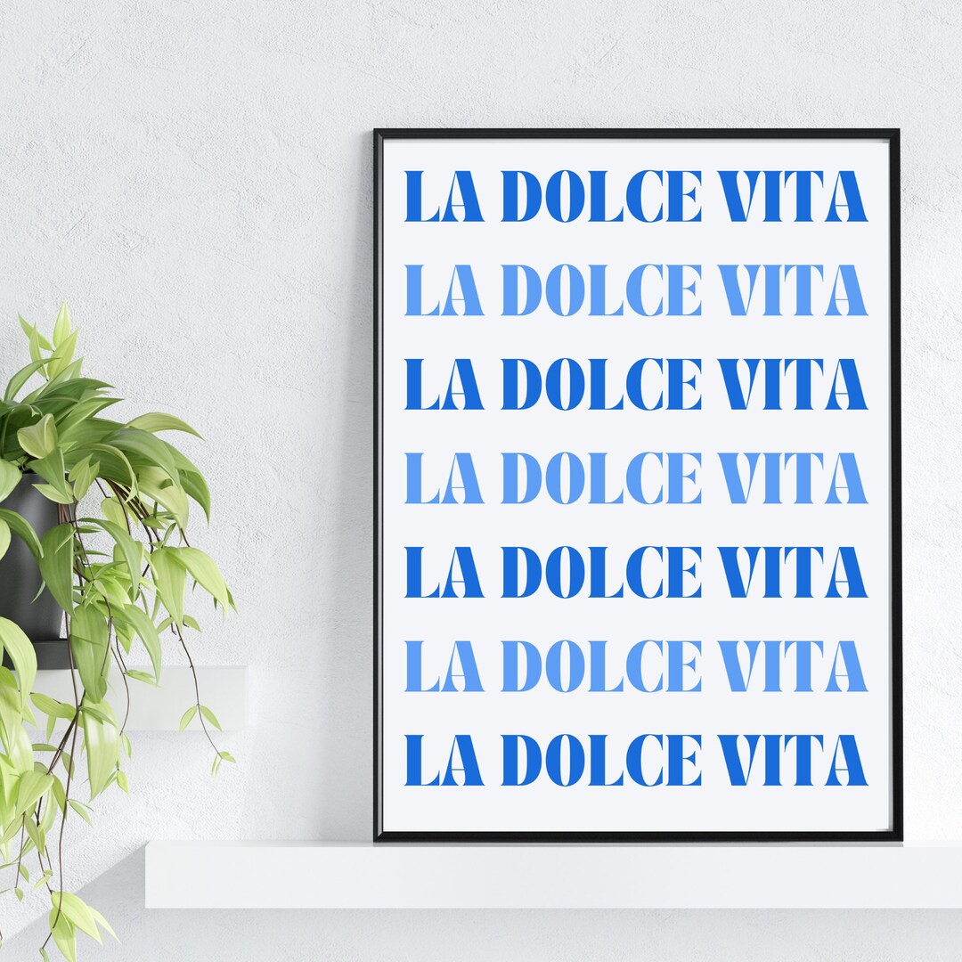 Blue Wall Art La Dolce Vita Kitchen Decor Kitchen Wall Art Dolce Vita