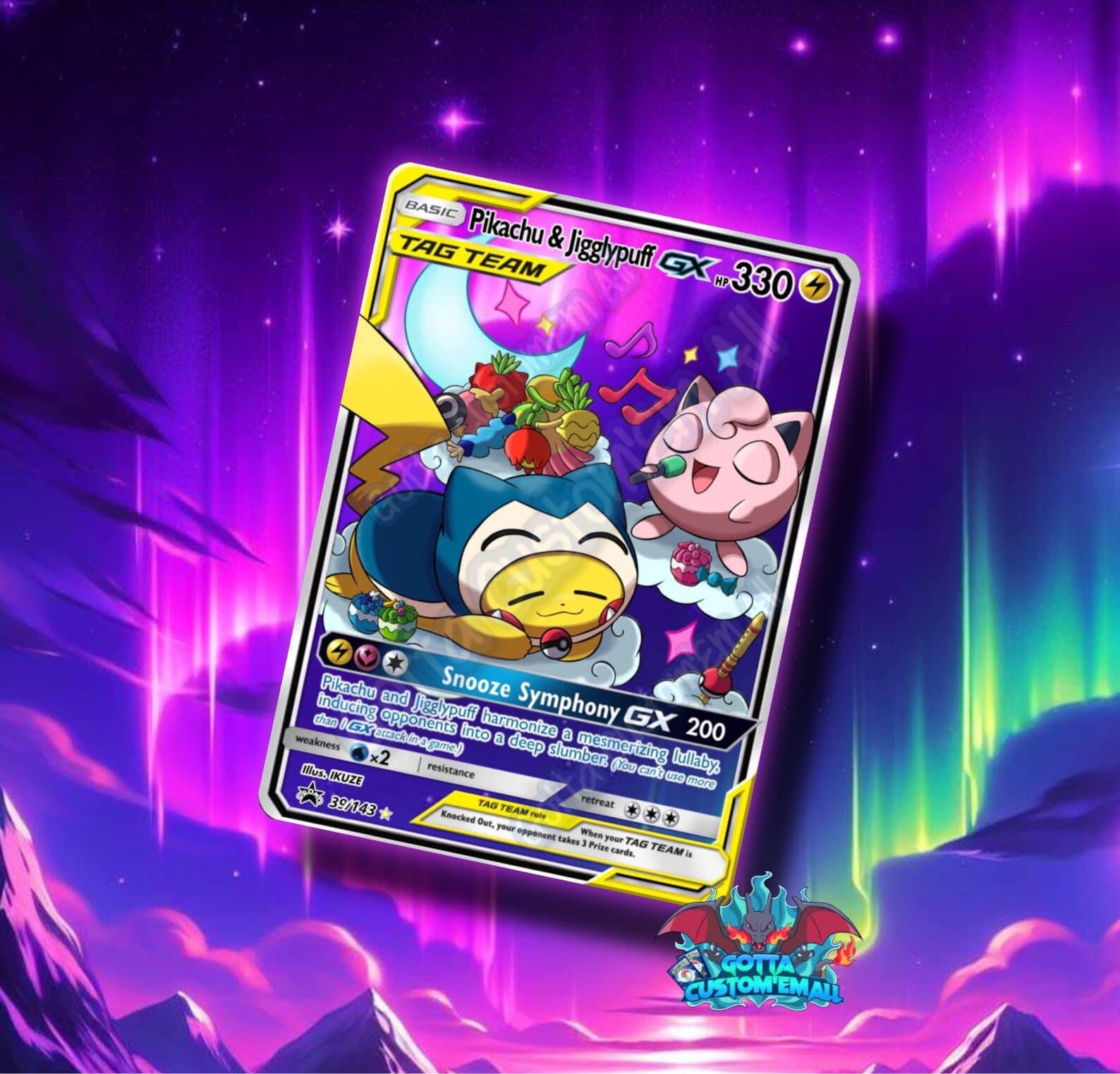 Pikachu & Jigglypuff Tag Team Gx Etsy