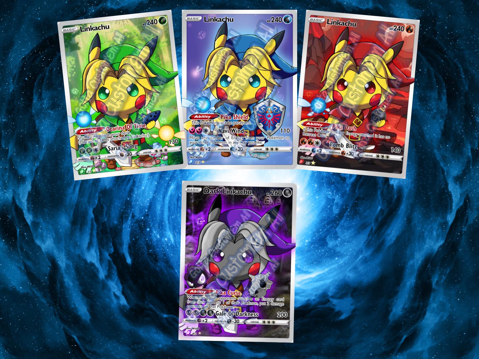 Linkachu (link X Pikachu) Custom Cards (4 Variants) - Etsy