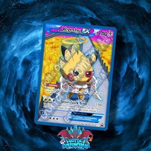 Carte Fusion Végéta x Pikachu – Carte Pokémon hommage personnalisée | À la mémoire d'Éric Legrand