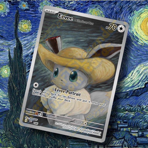 shiny Eevee with Straw Hat (Van Gogh ear Variant)