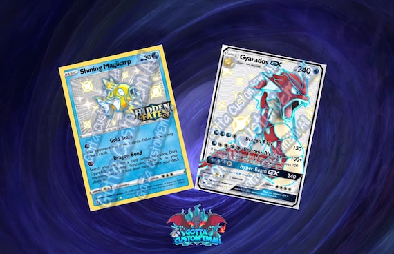 Shiny Magikarp & Gyarados GX -hidden Fates Shiny Vault Style