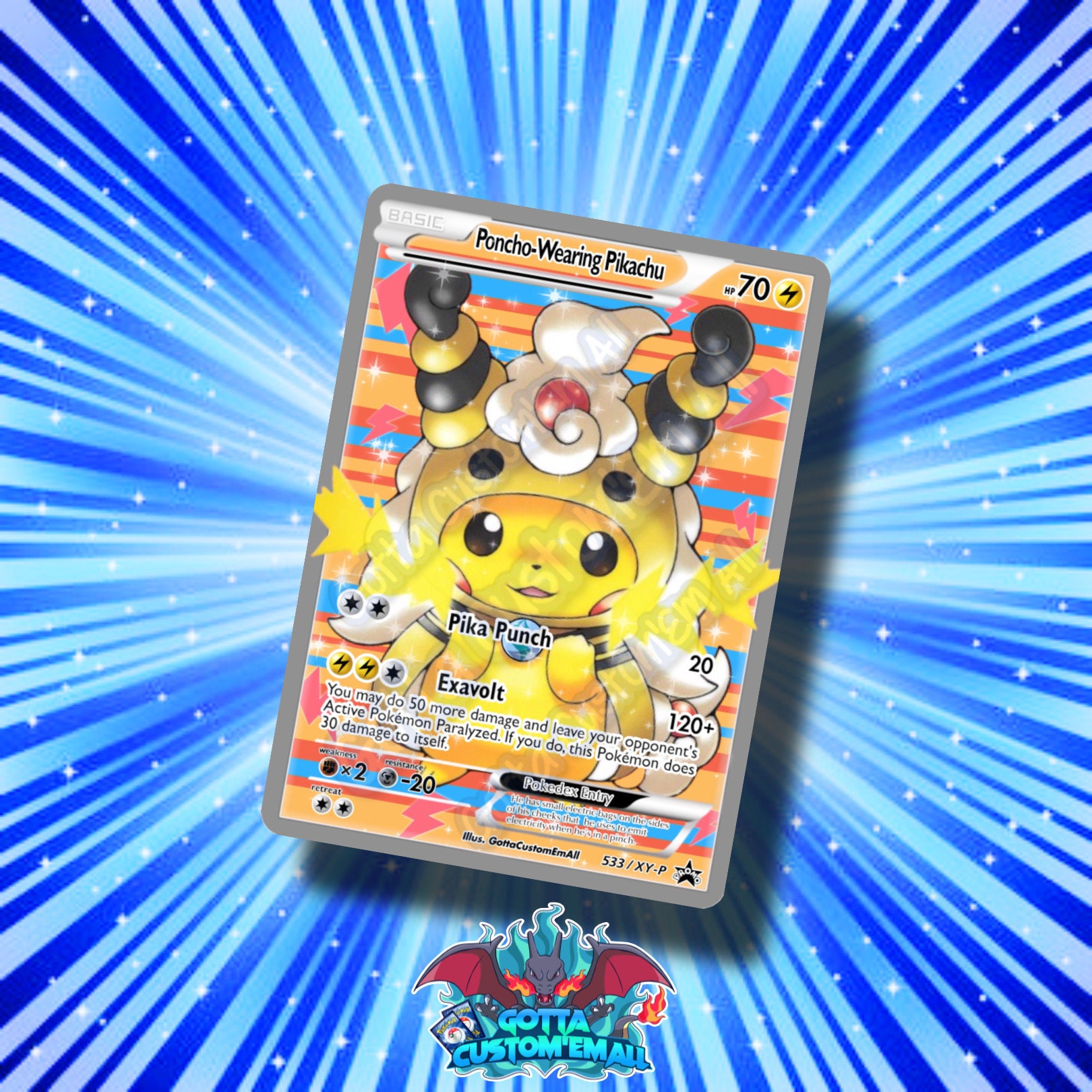 Mega Ampharos Poncho-wearing Pikachu - Etsy Mega Ampharos Poncho-wearing Pikachu - Etsy