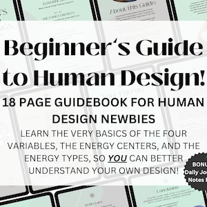Human Design EBook, Wie man HD-Diagramme liest, Human Design lernen, Persönlichkeitstyp, Manifestor-Generator, Projektor-Reflektor, spiritueller Pfad