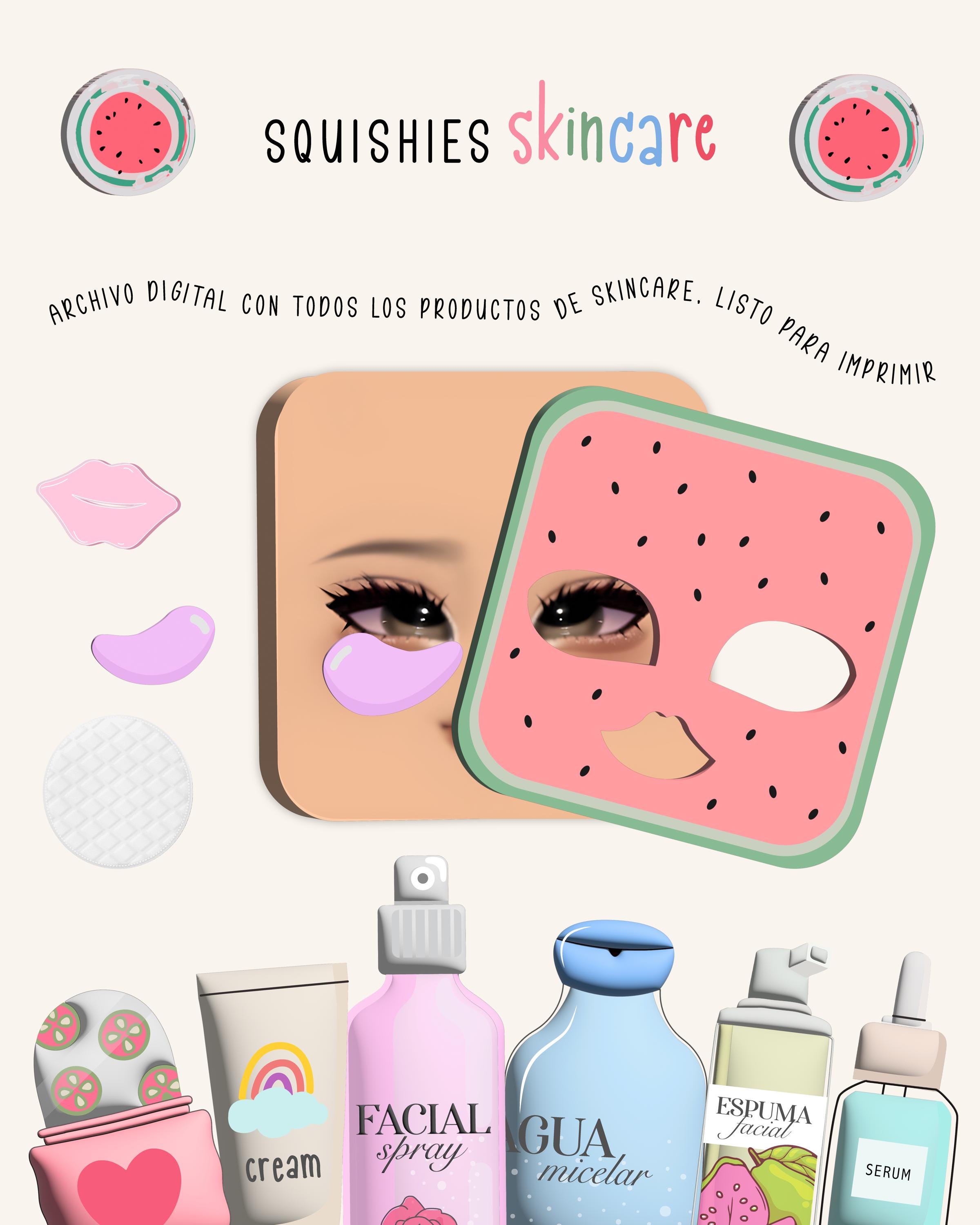 DIY Paper Squishy Kawaii Skincare Theme, Roblox Digital Face File - Etsy