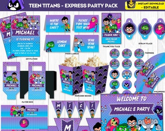 Superheroes Party Decorations Superheroes Birthday Superheroes Bundle - INSTANT DOWNLOAD - Editable Text