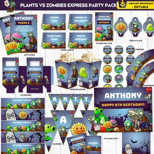 Game Party Decorations Kids Bundle Kids Birthday Video Game Gamer - INSTANT DOWNLOAD - Editable Text