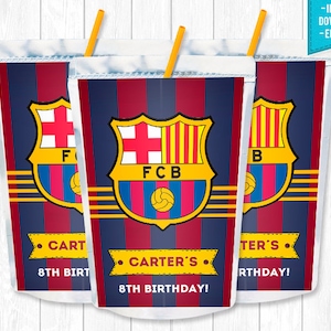Barcelona Capri Sun Party Birthday Messi Cristiano Futbol Soccer Neymar - INSTANT DOWNLOAD - Editable Text